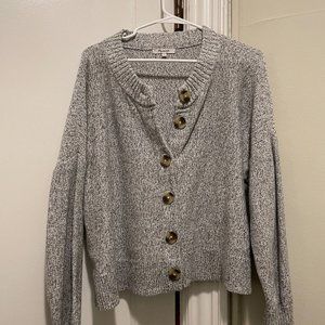 Madewell Women's Button-Front Cardigan Sweater - XL | Color: Grey